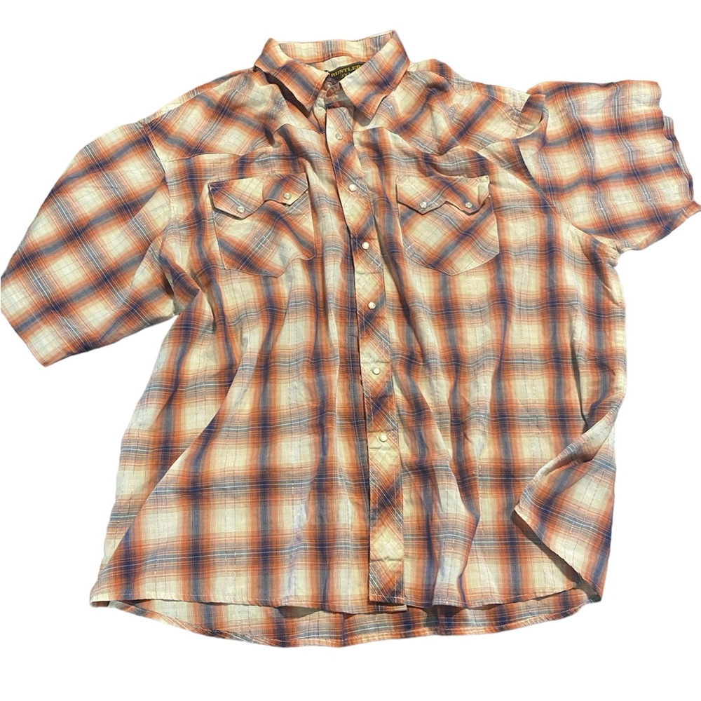 RUSTLER by Wrangler Pearl Snap Short Sleeve Western Shirt 3X